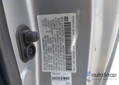 2020 Honda Civic Sport z USA, uszkodzony, nr VIN 2HGFC4B82LH302564